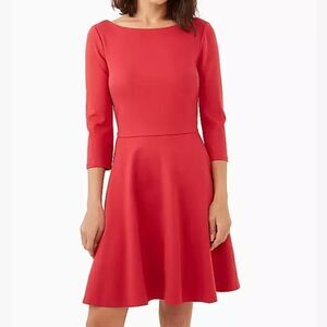 Kate Spade Boat Neck Ponte Dress A-Line Red Medium